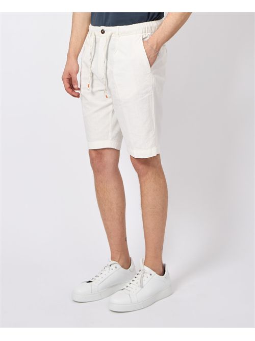 Bermuda Yes Zee in linen blend with drawstring YES ZEE | P770-PW000107